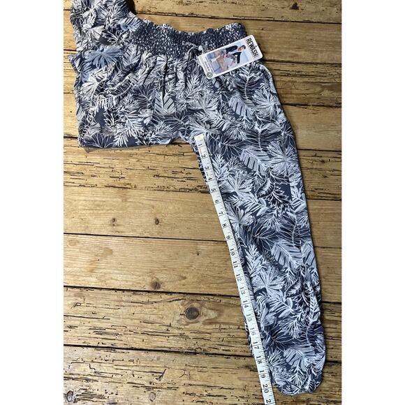 Rewatch Brand Womens Size XS Leaf Print Beachwear Cropped Ruched Joggers NWT - Picture 9 of 12
